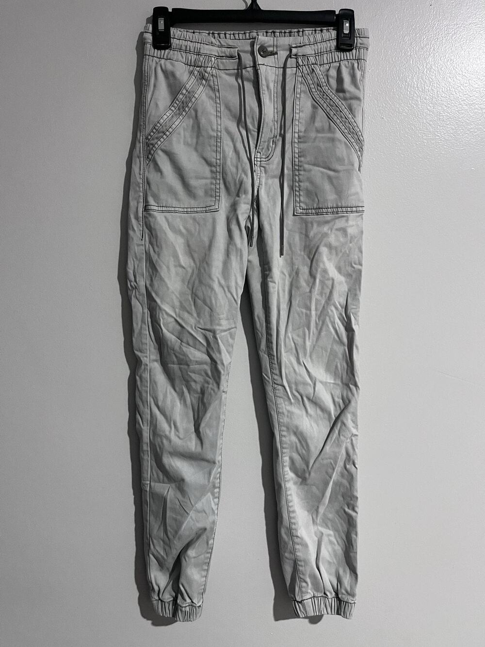 American Eagle Pants Womens 4 Gray Jogger Stretch Elastic Waist Drawstring